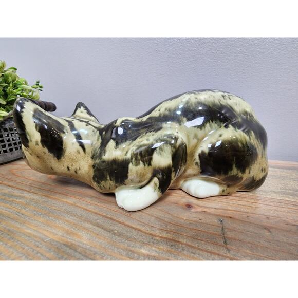 Vintage Andrea Sadek Porcelain Figurine Cat Lying Down Made in Japan 9" - Picture 4 of 8